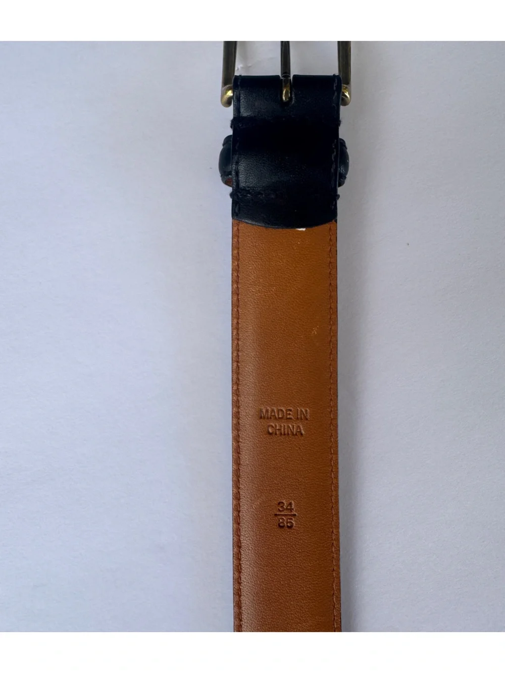 Polo Ralph Lauren Men’s Black Italian Leather Belt 34/85 Brass Buckle